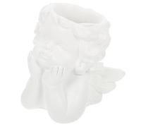 SOIMISS Vaso decorativo in materiale sintetico per piante da interno con figura di piccolo angioletto bianco Vasetto carino per fiori e piante Design compatto e leggero per casa e ufficio