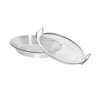 SOIMISS Vassoio Acciaio Inox con Rete Drenante per Fritti Piatto Versatile per Barbecue e Forno Ad Aria Vassoio Antigoccia per Snack e Dolci