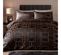 Soiree - Bardon - Set copripiumino jacquard, per letto king size, colore: nero