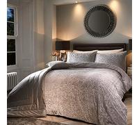 SOIRE'E Soiree Mirella - Set copripiumino in velluto per letto matrimoniale, colore: Argento