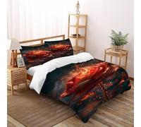 SOJFGSNAJ Amore chitarra Copripiumino A Doppio Strato Totem dell'oceano di fiori Ipoallergenico Copripiumino in Fibra Ultra Fine Stampa 3D Set Di Tre Pezzi Sul Letto King（220x240cm）