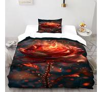 SOJFGSNAJ Amore chitarra Copripiumino in Fibra A Doppio Strato Totem dell'oceano di fiori Morbido Copripiumino in Fibra Ultra Fine Stampa 3D Set Di Biancheria Da Letto Due Pezzi Single（135x200cm）