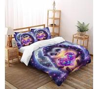 SOJFGSNAJ amore Hedgehog Copripiumino animale terrestre Ipoallergenico Copripiumino in Fibra Ultra Fine Stampa 3D Tuta in Tre Pezzi Double（200x200cm）