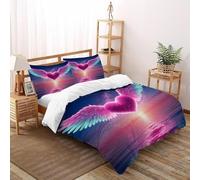 SOJFGSNAJ Angelo dell'amore Copripiumino totem Ipoallergenico Copripiumino in Fibra Ultra Fine Stampa 3D Set Di Tre Pezzi Sul Letto King（220x240cm）