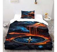 SOJFGSNAJ bussola Copripiumino totem Fibra Di Poliestere Copripiumino in Fibra Ultra Fine Stampa 3D Tuta in Due Pezzi Single（135x200cm）