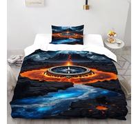 SOJFGSNAJ bussola Copripiumino totem Fibra Di Poliestere Copripiumino in Fibra Ultra Fine Stampa 3D Set Di Due Pezzi Sul Letto Single（135x200cm）