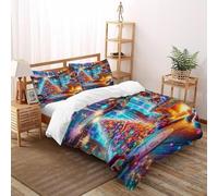 SOJFGSNAJ Christmas Tree Copripiumino in Fibra A Doppio Strato totem Morbido E Confortevole Copripiumino in Fibra Ultra Fine Stampa 3D Set Di Biancheria Da Letto Super King（260x220cm）