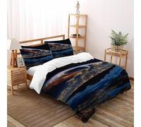 SOJFGSNAJ Città sospesa Copripiumino in Fibra A Doppio Strato totem Morbido Copripiumino in Fibra Ultra Fine Stampa 3D Set Di Biancheria Da Letto Tre Pezzi Super King（260x220cm）