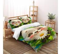 SOJFGSNAJ colombo Copripiumino A Doppio Strato animali della giungla di fiori Ipoallergenico Copripiumino in Fibra Ultra Fine Stampa 3D Set Di Biancheria Da Letto Tre Pezzi Double（200x200cm）