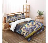 SOJFGSNAJ colombo girasole Copripiumino Totem di fiori Morbido E Confortevole Copripiumino in Fibra Ultra Fine Stampa 3D Set Di Biancheria Da Letto Tre Pezzi Double（200x200cm）