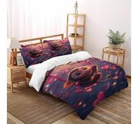 SOJFGSNAJ Delfini gemelli Copripiumino animali della giungla di fiori Ipoallergenico Copripiumino in Fibra Ultra Fine Stampa 3D Set Di Biancheria Da Letto Tre Pezzi King（220x240cm）