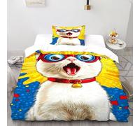 SOJFGSNAJ gatto mostro Copripiumino Morbido E Confortevole Copripiumino in Fibra Ultra Fine Stampa 3D Tuta in Due Pezzi Single（135x200cm）