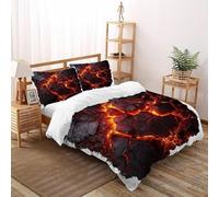 SOJFGSNAJ lava Copripiumino A Doppio Strato totem Morbido E Confortevole Copripiumino in Fibra Ultra Fine Stampa 3D Set Di Tre Pezzi Sul Letto King(220x240cm)