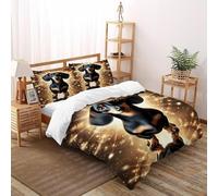 SOJFGSNAJ Luna colombo Copripiumino A Doppio Strato Fibra Di Poliestere Copripiumino in Fibra Ultra Fine Stampa 3D Set Di Tre Pezzi Sul Letto King（220x240cm）
