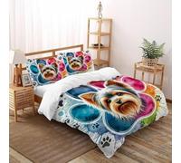 SOJFGSNAJ Luna colombo Copripiumino in Fibra A Doppio Strato Fibra Di Poliestere Copripiumino in Fibra Ultra Fine Stampa 3D Set Di Tre Pezzi Sul Letto King（220x240cm）