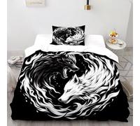 SOJFGSNAJ Luntre di mare che fanno un bagno Copripiumino A Doppio Strato Totem di fiori Morbido Copripiumino in Fibra Ultra Fine Stampa 3D Set Di Due Pezzi Sul Letto Single(135x200cm)