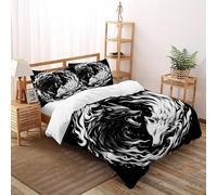 SOJFGSNAJ Luntre di mare che fanno un bagno Copripiumino Totem di fiori Ipoallergenico Copripiumino in Fibra Ultra Fine Stampa 3D Set Di Biancheria Da Letto Tre Pezzi Double（200x200cm）