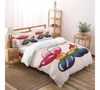 SOJFGSNAJ Pallone di colore Copripiumino A Doppio Strato Ipoallergenico Copripiumino in Fibra Ultra Fine Stampa 3D Set Di Biancheria Da Letto Tre Pezzi Double（200x200cm）