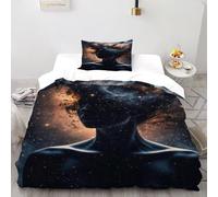 SOJFGSNAJ Persone che possono pensare Copripiumino totem Fibra Di Poliestere Copripiumino in Fibra Ultra Fine Stampa 3D Set Di Due Pezzi Sul Letto Single(135x200cm)