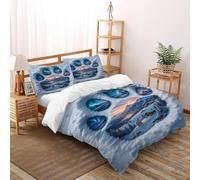 SOJFGSNAJ spada drago Copripiumino A Doppio Strato animali della giungla di fiori Morbido Copripiumino in Fibra Ultra Fine Stampa 3D Set Di Biancheria Da Letto Tre Pezzi Super King（260x220cm）