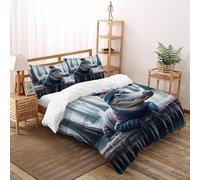 SOJFGSNAJ The coccodrillo in Winter Copripiumino Morbido Copripiumino in Fibra Ultra Fine Stampa 3D Set Di Biancheria Da Letto Tre Pezzi King（220x240cm）