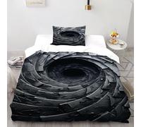 SOJFGSNAJ Totem della città sotterranea Copripiumino in Fibra A Doppio Strato totem Morbido E Confortevole Copripiumino in Fibra Ultra Fine Stampa 3D Set Di Due Pezzi Sul Letto Single(135x200cm)