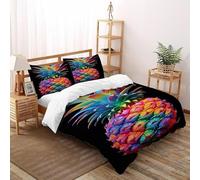 SOJFGSNAJ Totem di ananas Copripiumino Ipoallergenico Copripiumino in Fibra Ultra Fine Stampa 3D Set Di Tre Pezzi Sul Letto Super King（260x220cm）