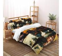SOJFGSNAJ tuoni e fulmini Copripiumino in Fibra A Doppio Strato Totem mitico Ipoallergenico Copripiumino in Fibra Ultra Fine Stampa 3D Set Di Biancheria Da Letto Tre Pezzi King（220x240cm）