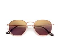 SOJOS Moda Poligono Occhiali Da Sole Donna Uomo A Specchio Polarizzato Lente Leggera Unisex Occhiali SJ1072, oro Rosa, m