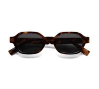 SOJOS Occhiali da sole esagonali polarizzati retrò da donna uomo rettangle trendy occhiali da sole con protezione UV400 SJ2389, Cornice tartaruga scura e lenti grigie, m