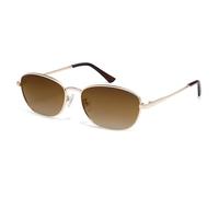 SOJOS Occhiali da sole polarizzati retrò ovali donna uomo anni '90 stile vintage UV400 protezione SJ1245, Valutazione oro/marrone, m