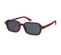 SOJOS Occhiali da sole polarizzati rettangolari retrò da donna e uomo, anni '80 '90 piccoli alla moda slim stretti quadrati Sunnies SJ2610, Rosso scuro/Grigio, X-Middle
