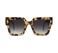 SOJOS Quadrati Occhiali da Sole Donna Gatto Grandi Rettangolari Vintage Occhiali da Sole Ragazza Protezione UV400 Moda Grande Telaio Sfumature SJ2194 Con Leopardi gialli Telaio