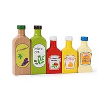 SOKA - Set da gioco in legno per bambini, salse e oli e condimenti, per bambini dai 2 anni in su