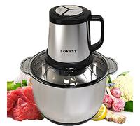 SOKANY Tritatutto Elettrico Ciotola in Acciaio Inox 2 Velocità con 4 Lame Affilate Frullatore Tritatutto con Motore Potente Robot da Cucina per Frutta Verdura Carne Spezie (SK-7015, 800W, 5L)
