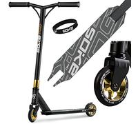 SOKE Stunt Scooter PRO Kick-Scooter con cuscinetti a sfera ABEC 9 Trick scooter per adulti e bambini Due ruote Freestyle Cityroller | 2 ruote | Portata 100kg (nero-oro)