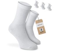 SOKKS Calzini da Tennis Bianchi Cotone 4 Paia Uomo e Donna Tg. 35-38