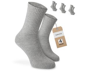 SOKKS Calzini da Tennis Grigi Cotone 4 Paia Uomo e Donna Tg. 43-46