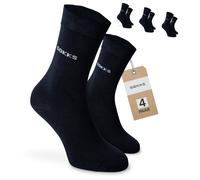 SOKKS Calzini Eleganti Blu Navy Bambù 4 Paia Uomo e Donna Tg. 43-46
