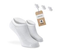 SOKKS Calzini Sneaker Quarter Bianchi Cotone 4 Paia Uomo e Donna Tg. 39-42