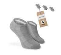 SOKKS Calzini Sneaker Quarter Grigi Cotone 4 Paia Uomo e Donna Tg. 35-38