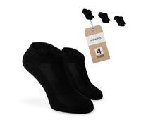 SOKKS Calzini Sneaker Quarter Neri Cotone 4 Paia Uomo e Donna Tg. 39-42