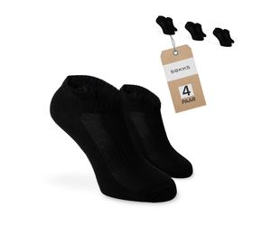 SOKKS Calzini Sneaker Quarter Neri Cotone 4 Paia Uomo e Donna Tg. 43-46