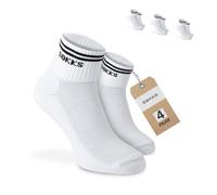 SOKKS Calzini Sneaker Retro Bianchi Cotone 4 Paia Uomo e Donna Tg. 39-42
