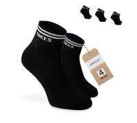 SOKKS Calzini Sneaker Retro Neri Cotone 4 Paia Uomo e Donna Tg. 43-46