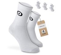 SOKKS Calzini Sportivi Logo Bianchi Cotone 4 Paia Uomo e Donna Tg. 35-38