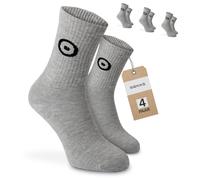 SOKKS Calzini Sportivi Logo Grigi Cotone 4 Paia Uomo e Donna Tg. 43-46