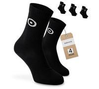 SOKKS Calzini Sportivi Logo Neri Cotone 4 Paia Uomo e Donna Tg. 43-46