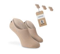 SOKKS Fantasmini Beige Scuro Cotone 6 Paia Uomo e Donna Tg. 39-42