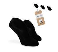 SOKKS Fantasmini Neri Bambù 6 Paia Uomo e Donna Tg. 39-42